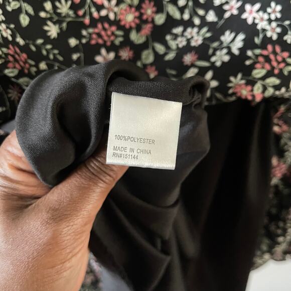 Lea & Viola Dress Womens S Black Floral Print Cottagecore Boho Casual Prairie - Picture 8 of 10